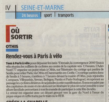 Edition Le Parisien du 5 juin 2010